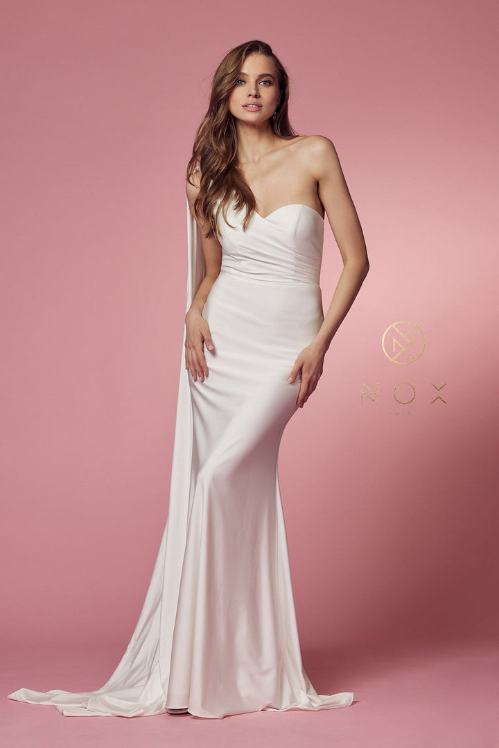 One Shoulder Mermaid Gown by Nox Anabel E475