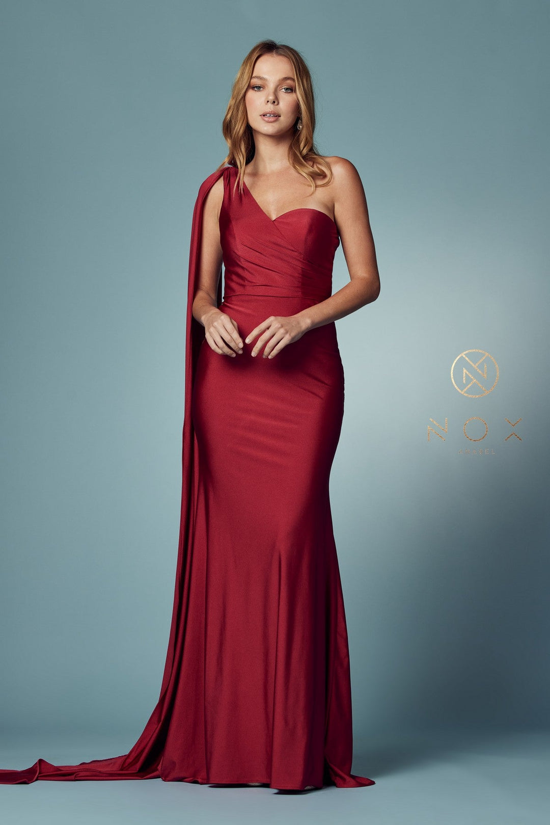 One Shoulder Mermaid Gown by Nox Anabel E475