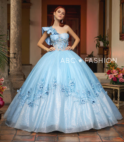 One Shoulder Quinceanera Dress by Ragazza EV06-606
