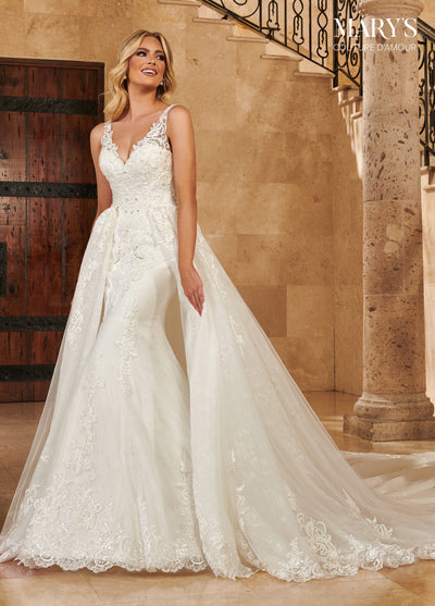 Overskirt Wedding Dress by Mary's Bridal MB4129