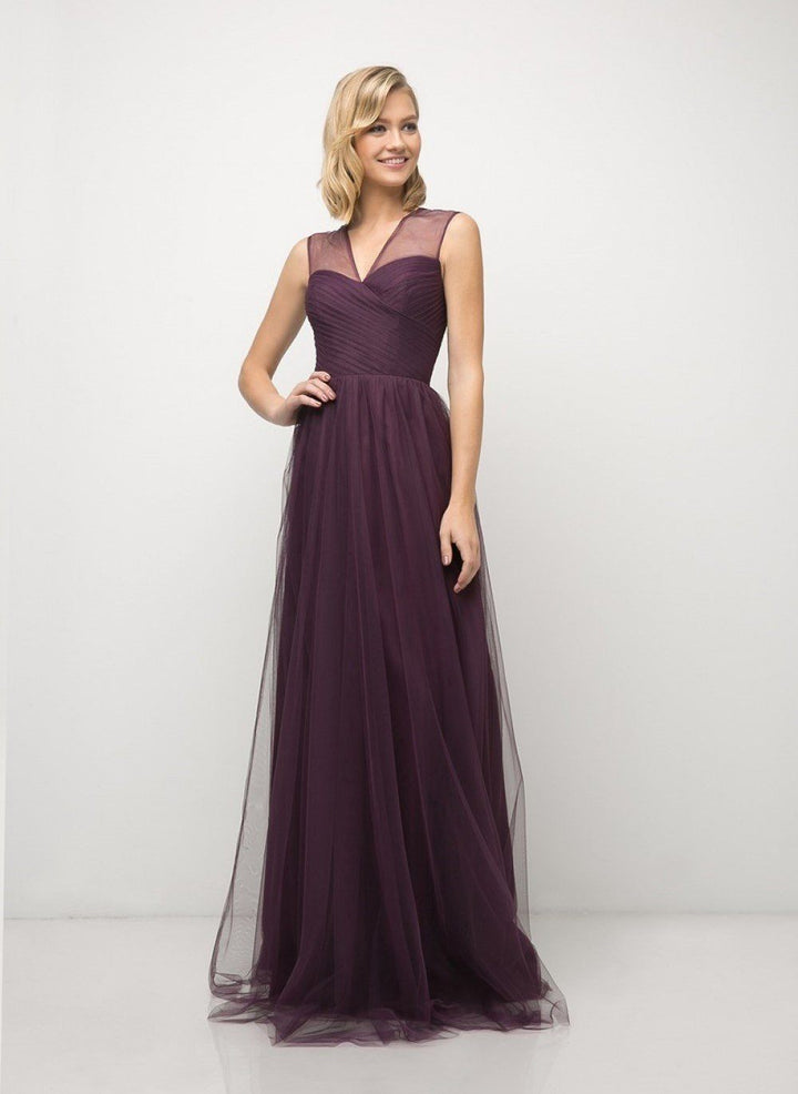 Pleated Long Sleeveless Sage Dress by Cinderella Divine ET320