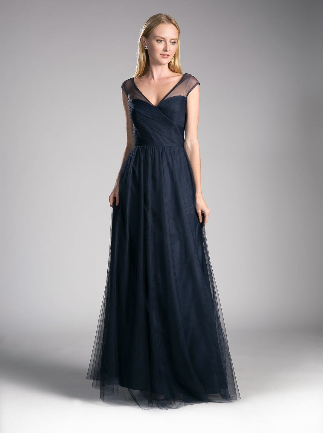 Pleated Long Sleeveless Sage Dress by Cinderella Divine ET320-Long Formal Dresses-ABC Fashion