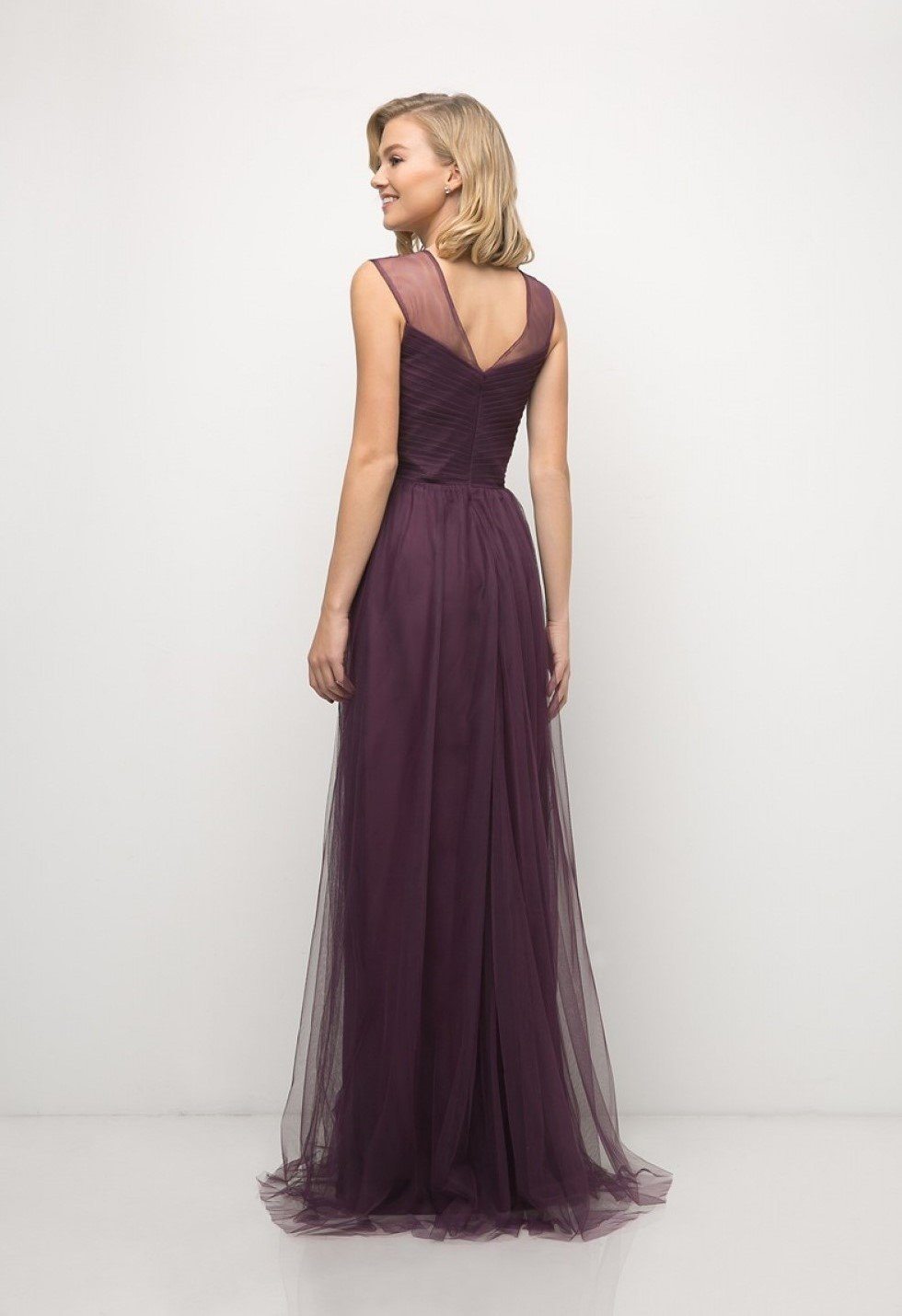 Pleated Long Sleeveless Sage Dress by Cinderella Divine ET320