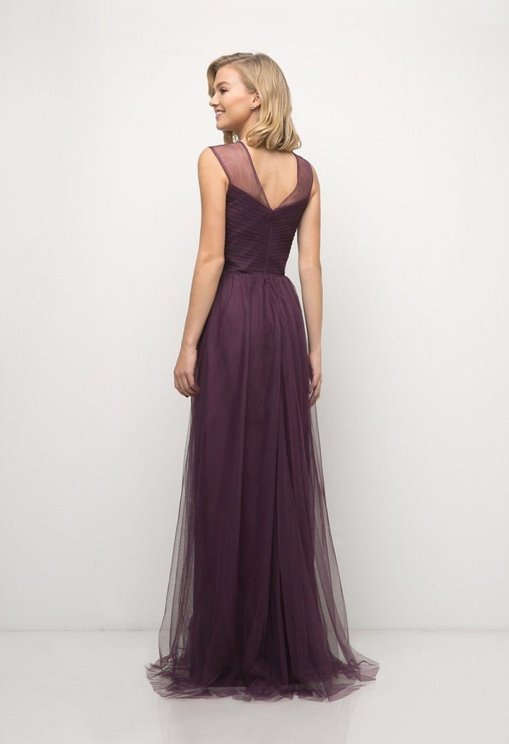 Pleated Long Sleeveless Sage Dress by Cinderella Divine ET320