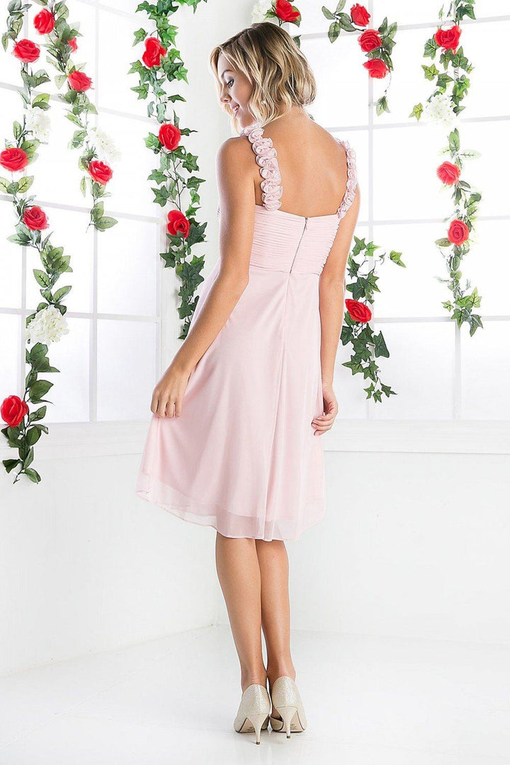 Pleated Short Sleeveless Dress by Cinderella Divine 3801