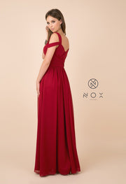 Plus Size Long A-line Cold Shoulder Dress by Nox Anabel Y277P-Long Formal Dresses-ABC Fashion