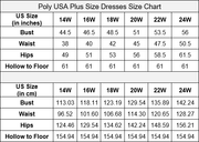 Plus Size Long Deep V-Neck Dress by Poly USA W1108