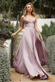 Plus Size Long Satin Sweetheart Dress by Cinderella Divine 7485C