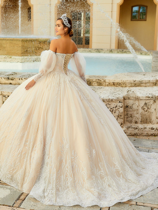 Pouf Sleeve Quinceanera Dress by House of Wu 26981B