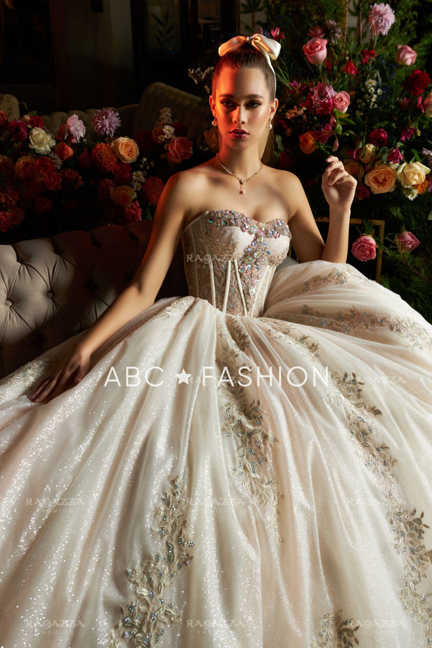 Puff Sleeve Corset Quinceanera Dress by Ragazza EV05-605 – ABC Fashion