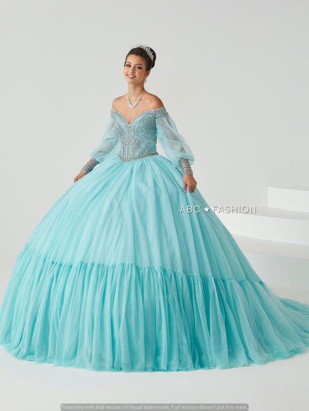 Puff Sleeves Quinceanera Dress by House of Wu 26012