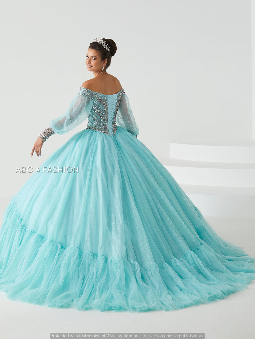 Puff Sleeves Quinceanera Dress by House of Wu 26012