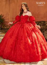 Puff Sleeves Quinceanera Dress by Mary's Bridal MQ1103
