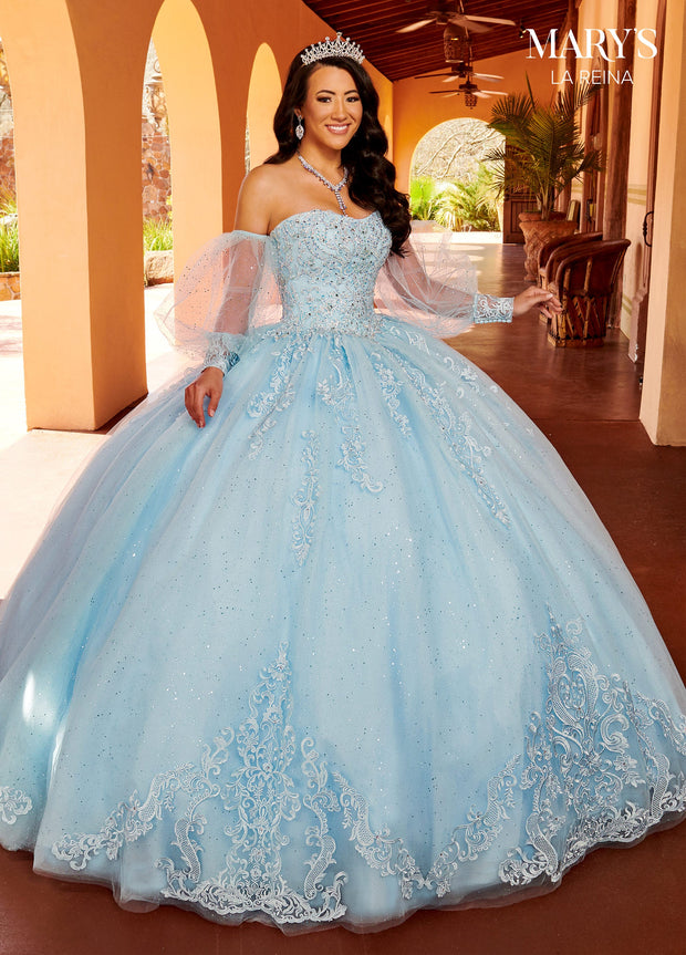 Puff Sleeves Quinceanera Dress by Mary's Bridal MQ2150