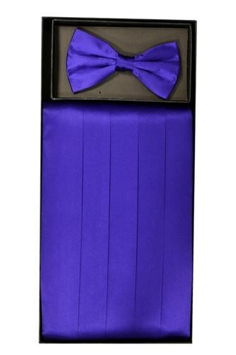 Purple Silk Satin Cummerbund and Bow Tie Set-Men's Cummerbund-ABC Fashion