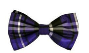 Purple/Black Plaid Bow Ties with Matching Pocket Squares-Men's Bow Ties-ABC Fashion