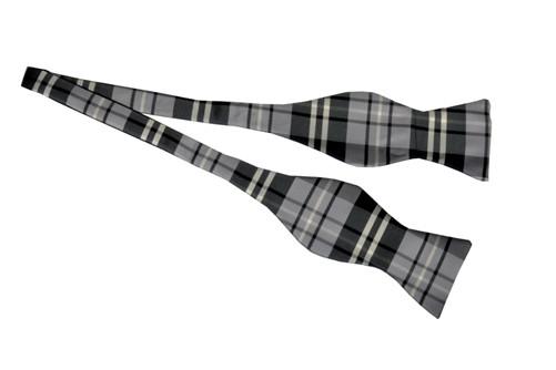 Purple/Black Self Tie Plaid Bow Ties-Men's Bow Ties-ABC Fashion