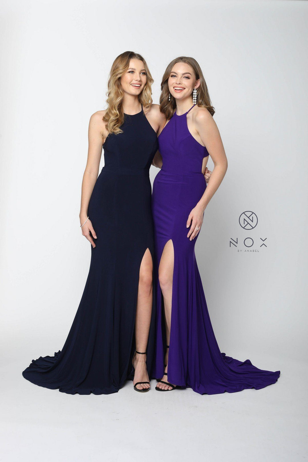 Racerback Long Jersey Dress with Slit by Nox Anabel Q131