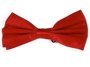 Red Silk Self Tie Bow Ties-Men's Bow Ties-ABC Fashion