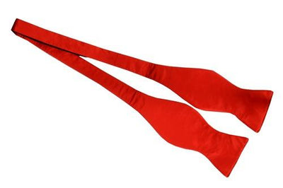 Red Silk Self Tie Bow Ties-Men's Bow Ties-ABC Fashion