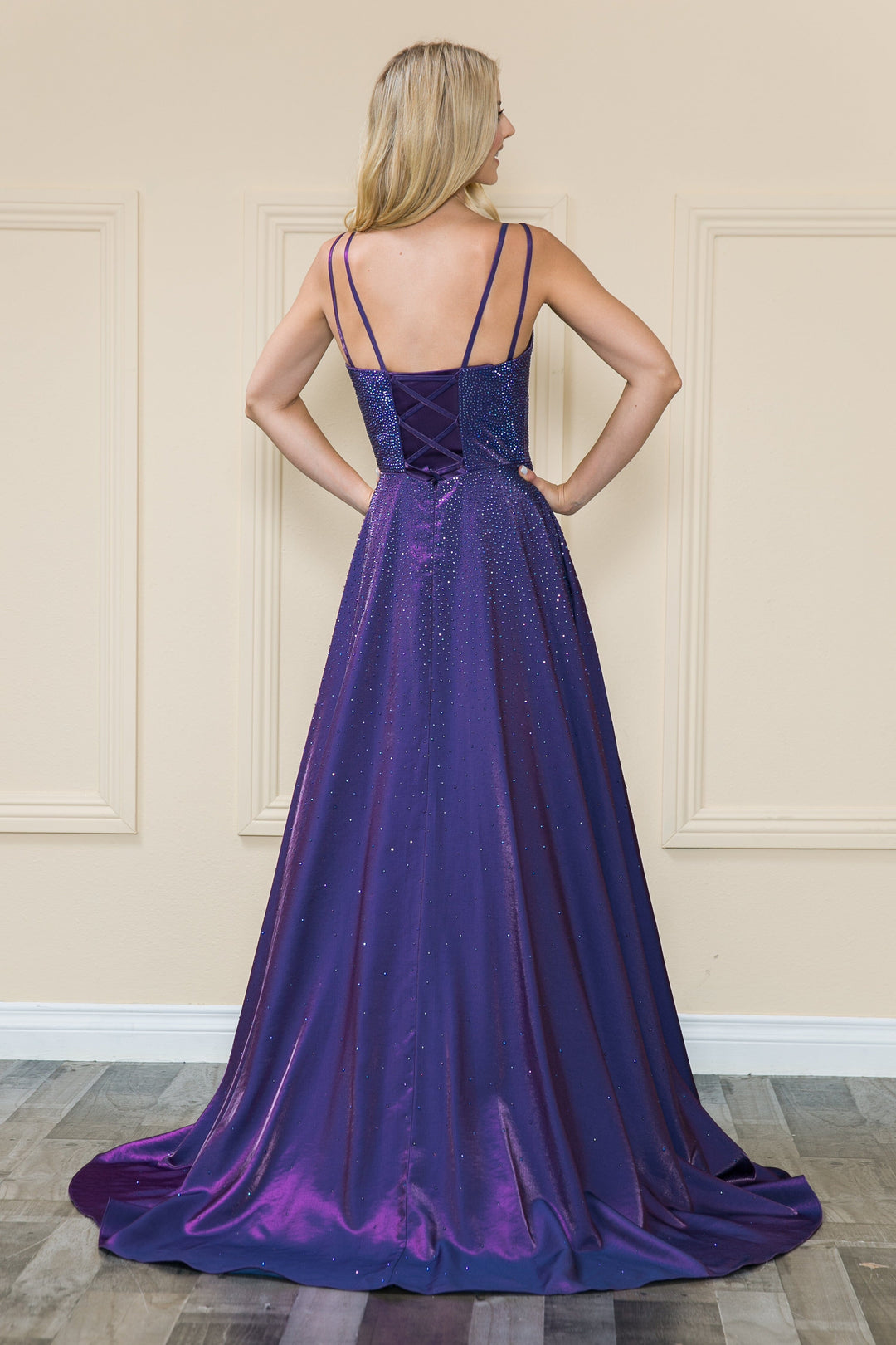 Rhinestone Beaded A-line Gown by Poly USA 8922 ABC Fashion Rhinestone Beaded A-line Gown by Poly USA 8922 ABC Fashion