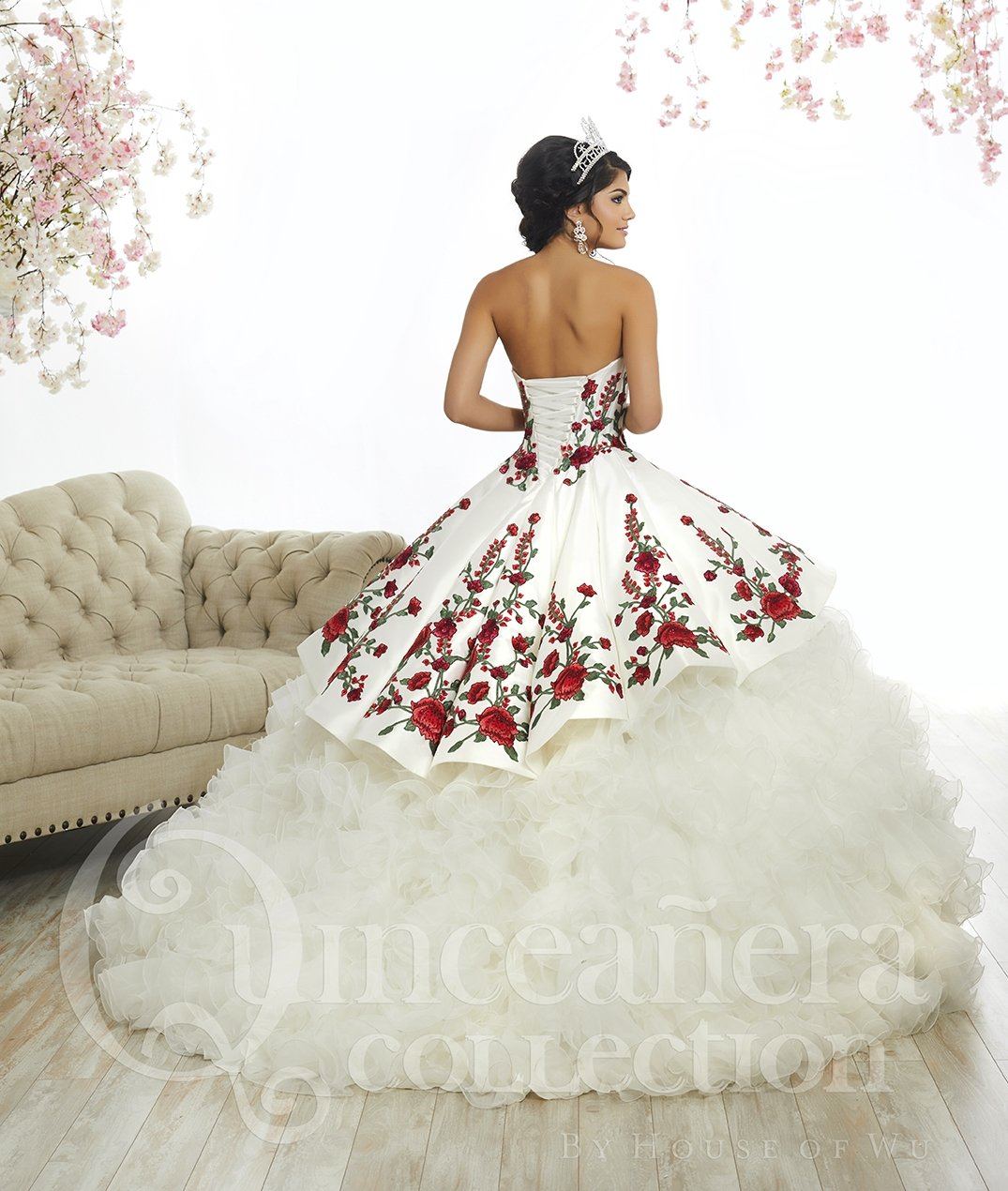 Rose Charro Quinceanera Dress by House of Wu 26892 8 / Black Rose Charro Quinceanera Dress by House of Wu 26892 8 / Black