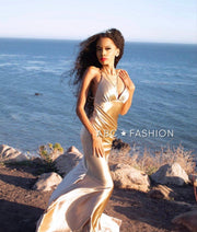 Ruched Satin Mermaid Dress by Cinderella Divine CH236