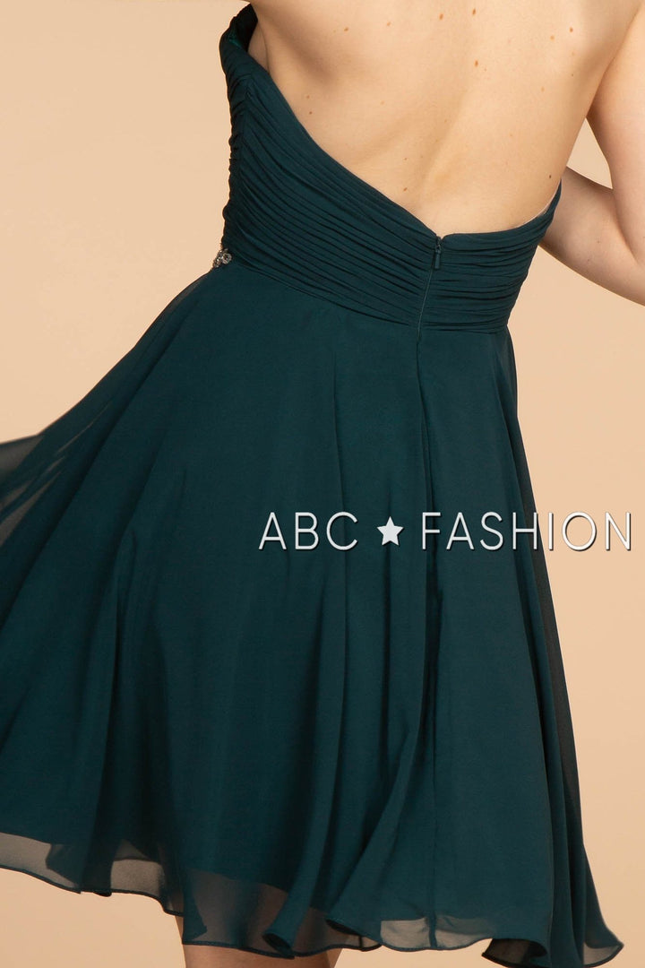 Ruched Strapless Sweetheart Short Dress by Elizabeth K GS1637-Short Cocktail Dresses-ABC Fashion