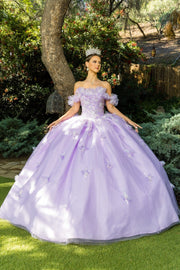 Ruffled Bodice Off Shoulder Ball Gown by Cinderella Couture 8065J