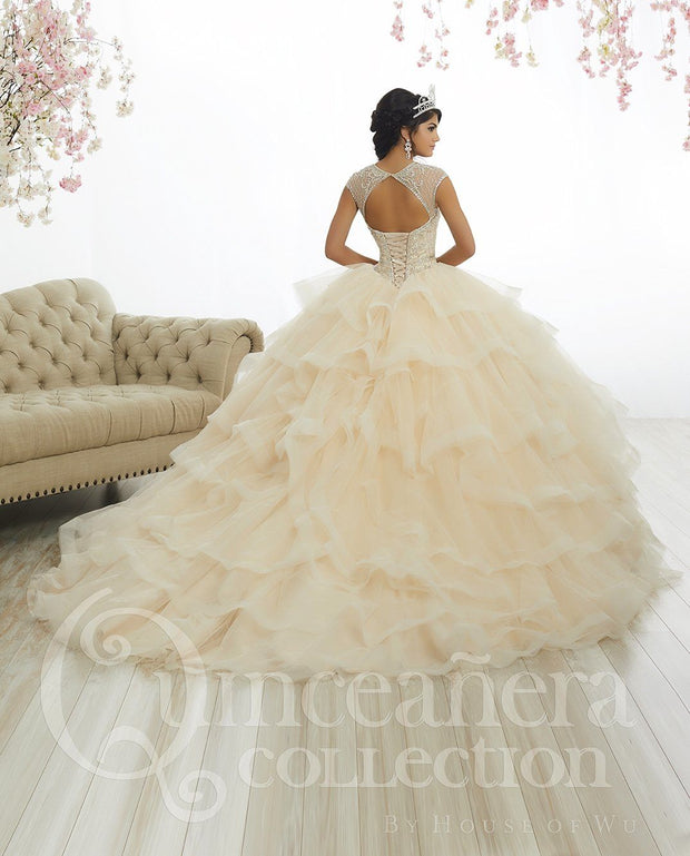 Ruffled Cap Sleeve Quinceanera Dress by House of Wu 26886-Quinceanera Dresses-ABC Fashion