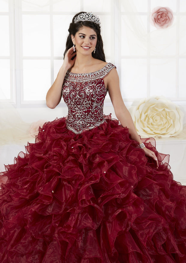 Ruffled Cap Sleeve Quinceanera Dress by House of Wu 26897-Quinceanera Dresses-ABC Fashion