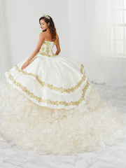 Ruffled Charro Quinceanera Dress by LA Glitter 24084
