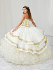 Ruffled Charro Quinceanera Dress by LA Glitter 24084