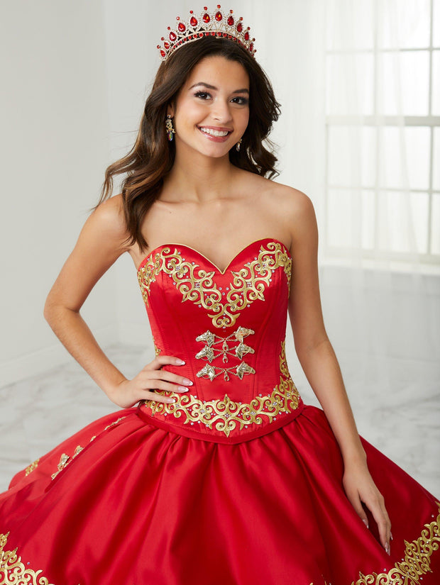 Ruffled Charro Quinceanera Dress by LA Glitter 24084