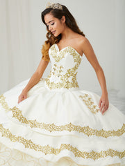 Ruffled Charro Quinceanera Dress by LA Glitter 24084