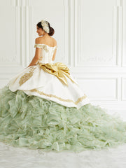 Ruffled Charro Quinceanera Dress by LA Glitter 24096