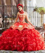Ruffled Charro Quinceanera Dress by Ragazza Fashion M13-113-Quinceanera Dresses-ABC Fashion