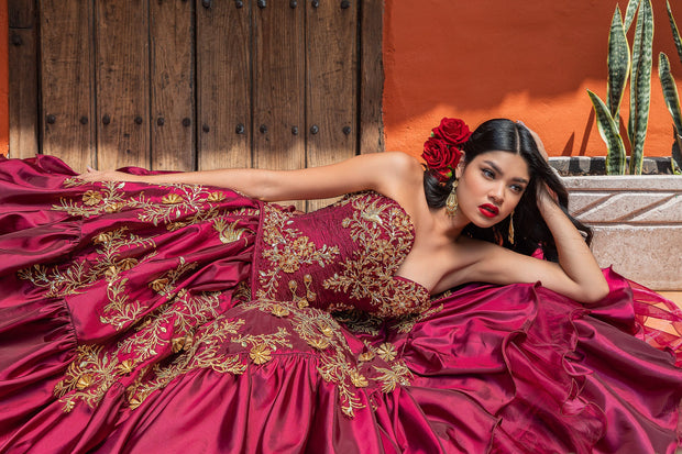 Ruffled Charro Quinceanera Dress by Ragazza M39-139
