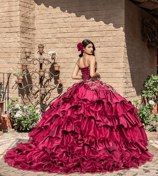 Ruffled Charro Quinceanera Dress by Ragazza M39-139