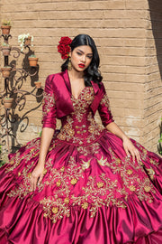 Ruffled Charro Quinceanera Dress by Ragazza M39-139