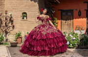 Ruffled Charro Quinceanera Dress by Ragazza M39-139