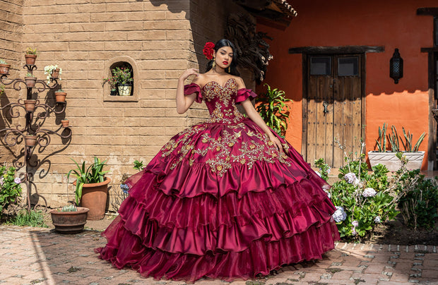Ruffled Charro Quinceanera Dress by Ragazza M39-139