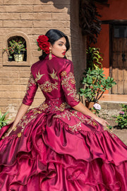 Ruffled Charro Quinceanera Dress by Ragazza M39-139