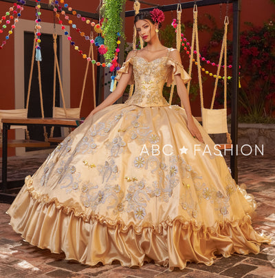 Ruffled Charro Quinceanera Dress by Ragazza M40-140