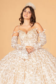 Ruffled Floral Print Ball Gown by Elizabeth K GL3072