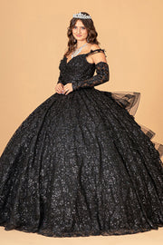 Ruffled Floral Print Ball Gown by Elizabeth K GL3072