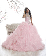 Ruffled Illusion Quinceanera Dress by House of Wu 26871-Quinceanera Dresses-ABC Fashion