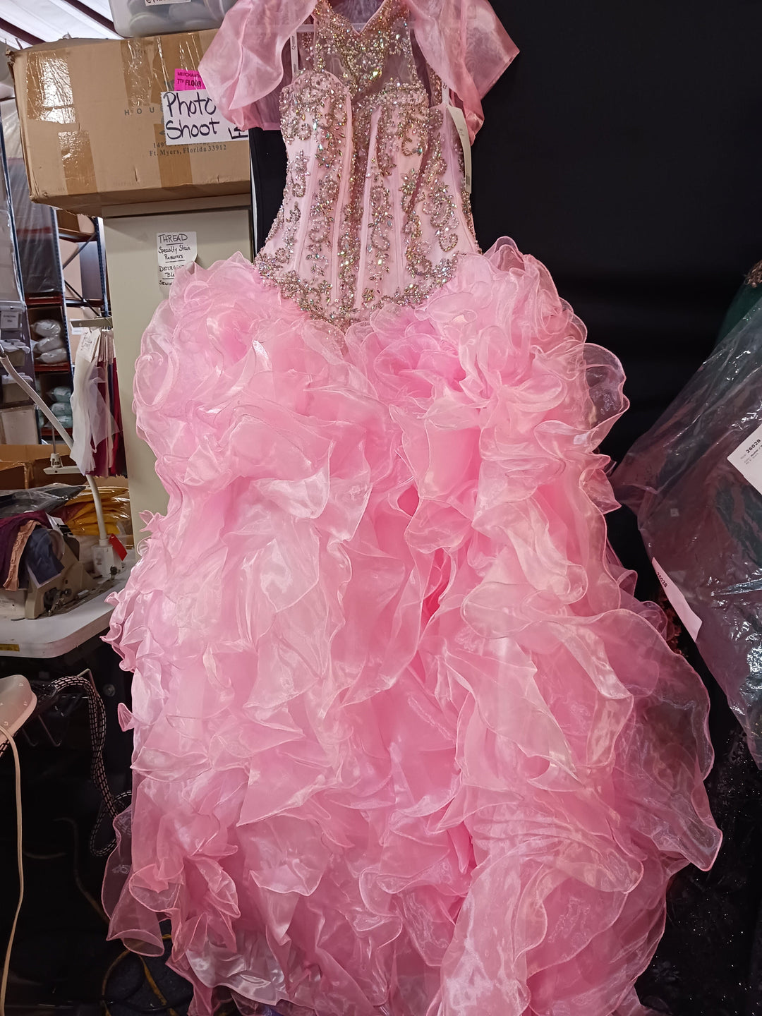 Ruffled Illusion Quinceanera Dress by House of Wu 26871