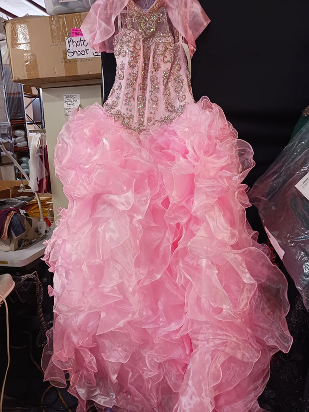 Ruffled Illusion Quinceanera Dress by House of Wu 26871