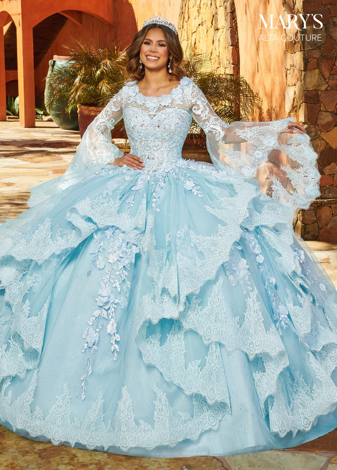 Ruffled Lace Quinceanera Dress by Alta Couture MQ3088